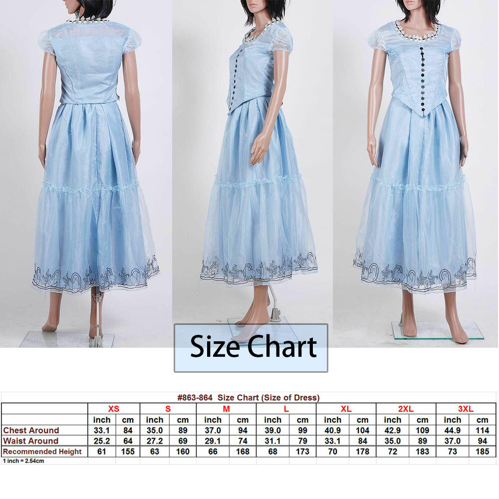 Alice In Wonderland Alice Blue Dress Cosplay Halloween Costume Fancy Dress  | eBay