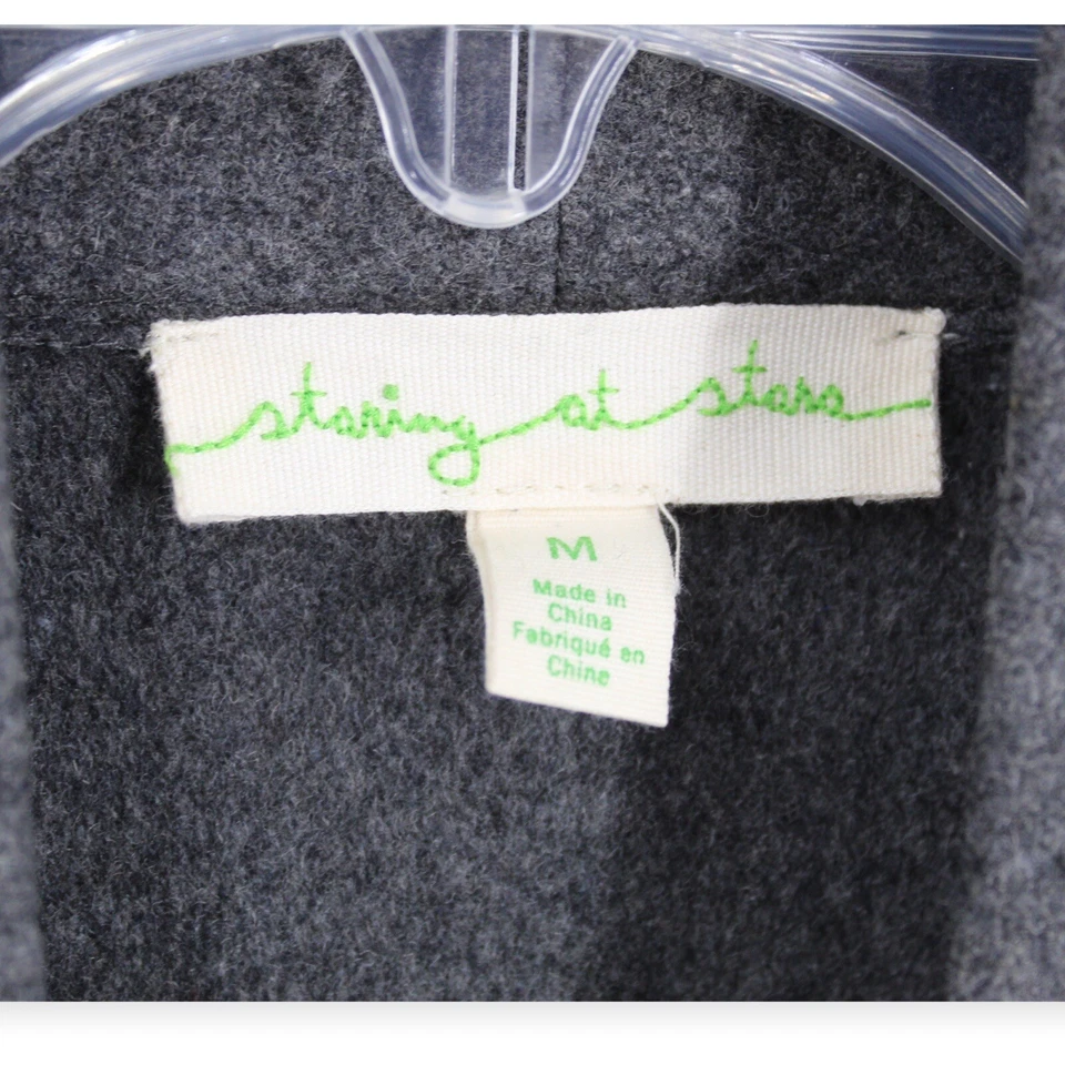 Cárdigan Suéter Lana Staring At Stars Mediano Drapeado Frente Abierto Gris Negro Foto 4 de 4