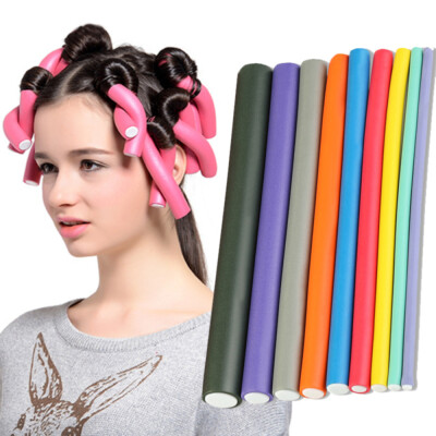 10PCS Twist Flex Flexi Rods Foam Magic Hair Curlers Curling Iron