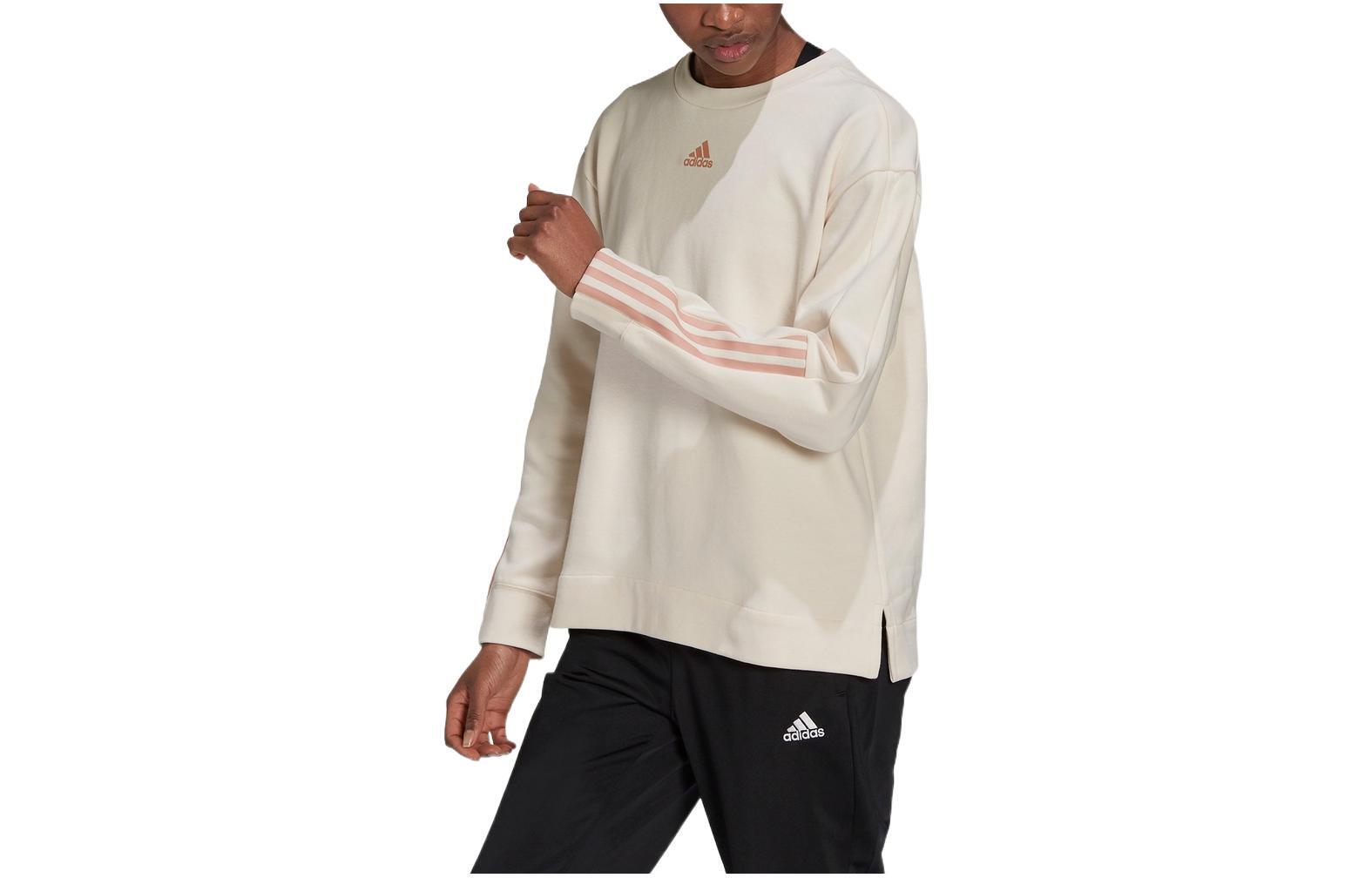 толстовка с круглым вырезом и длинным рукавом с буквенным принтом adidas в полоску и логотипом adidas
