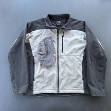 North Face Jacket Men's Large Cream Gray Full Zip Apex Bionic Barrier Soft Shell
