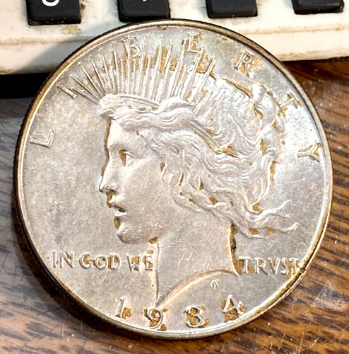 1934 Peace Dollar Nice Super Original AU/Unc. CHRC