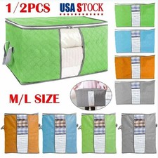 M/L Foldable Storage Bags Box Clothes Quilt Blanket Homer Zipper Organizer Bag