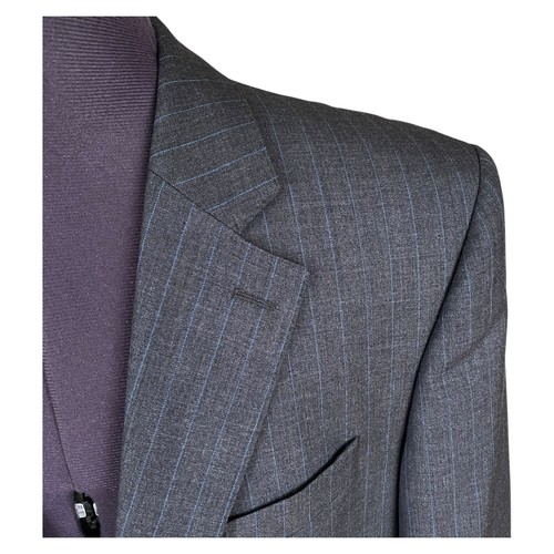 SCABAL 2 Piece Suit Grey Pin Stripe Wool Made to Measure Men's 42R W36 L31.5 - Picture 7 of 23