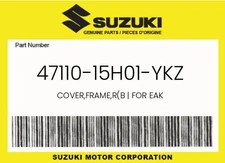Suzuki Genuine Cover,Frame,R(B | For Eak - 47110-15H01-Ykz