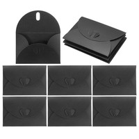 Mini-UmschläGe, 25Er-Pack GrußKartenumschläGe Mit Herzverschluss, Schwarz