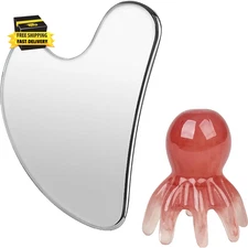 Stainless Steel Gua Sha Facial Tools Skin Self Care Gifts Face Sculpting and Hea