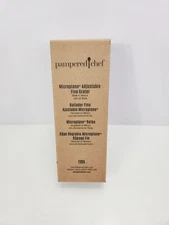 Pampered Chef Microplane Adjustable Grater #1105 with Food Holder