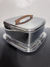 Lincoln Beautyware Cake Carrier Chrome Square Vintage Mid Century Modern MCM USA