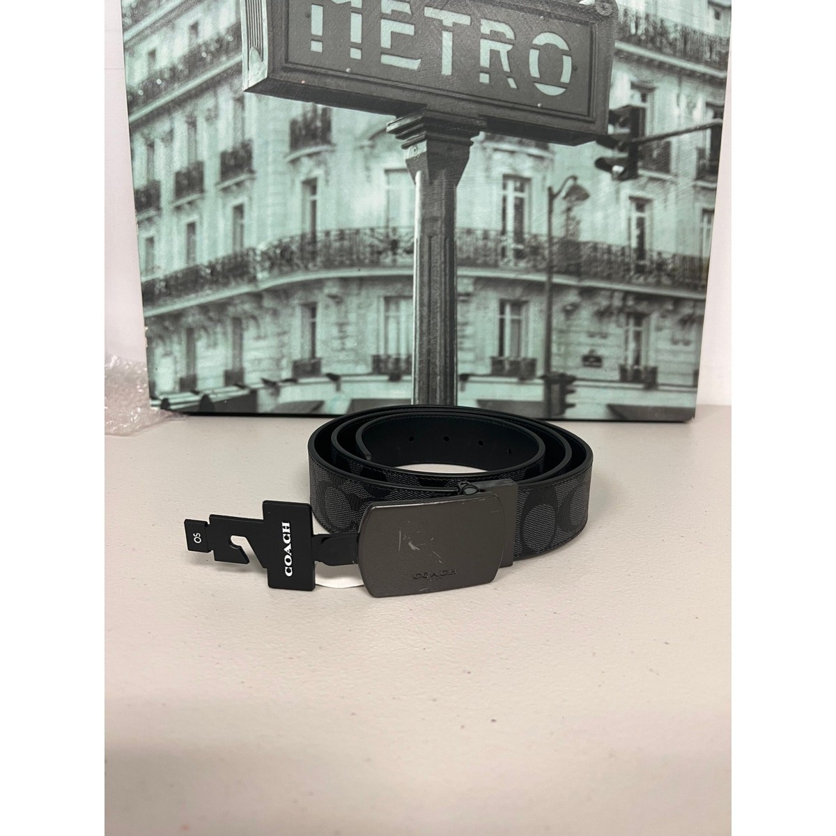 Coach Belt 2775 Iconic C Logo Buckle Glitter Glittering Pink Women\'s Size L GUCCI LEATHER MADE IN ITALY 70-28 main image 4