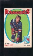1971-72 O-PEE-CHEE HOCKEY CARD GLEN SATHER #221  FAIR RANGERS