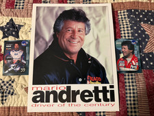 Mario Andretti 8 1/2 x 10 Photo/Hero Card - Driver of the Century