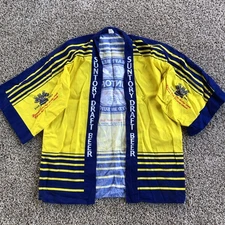 Suntory Japanese Kimono Lounge Robe Happi Jacket One Size Made In Japan Cotton