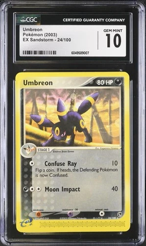 Umbreon 24/100 CGC 10 GEM MINT EX Sandstorm Rare Vintage 2003 Pokemon Card