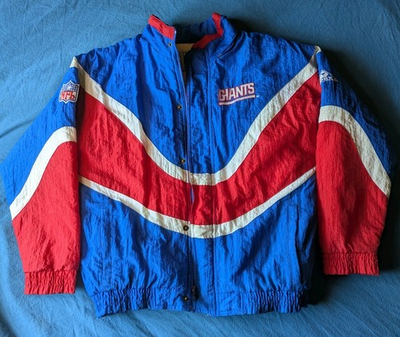 #ad #ad Vintage Apex One Pro Line NY Giants Jacket Men#x27;s Size Small Full Zip No Hood $75.00