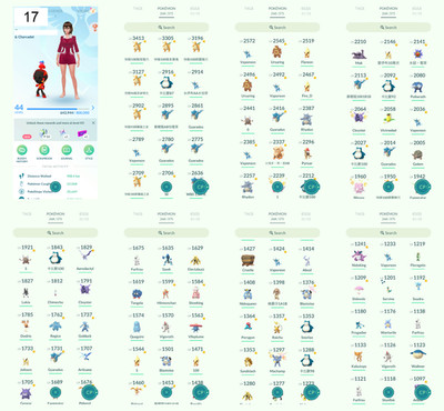 Pokémon Acc Go - Lvl 44 - 4 Shiny - 3 Legendary - 38x 100% IV - 2,1 Mio Stardust