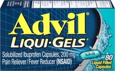 Advil Liqui-Gels Pain Reliever and Fever Reducer, 80 Capsules
