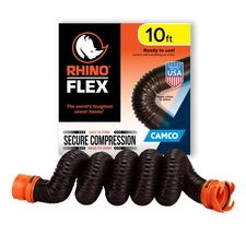 Camco RhinoFLEX 10’ RV Sewer Hose Extension - Features Collapsible Design fo...