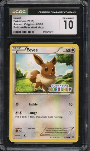 Pokemon CGC 10 Gem Mint Build-A-Bear Workshop Promo Eevee 63/98