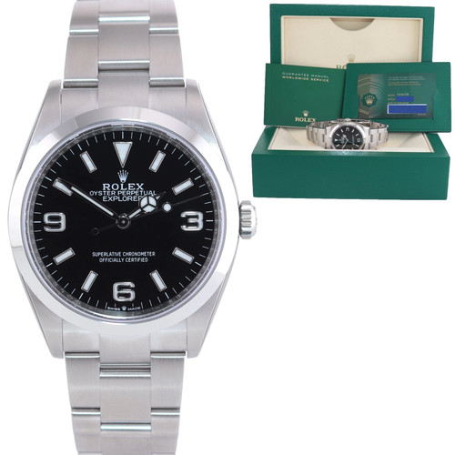 2022 NEW PAPERS Rolex Explorer Black Oyster Steel 36mm 124270 ...