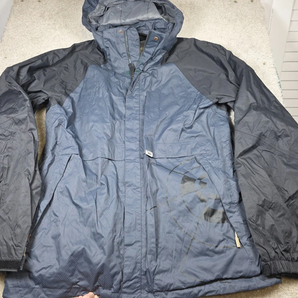 Vintage Vans Snowboard Jacket Mens L Blue Gray Hooded Y2K Full Zip Comfort Ski - Image 2 of 4