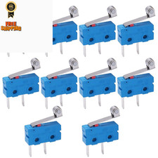 Twidec/10Pcs Mini Micro Limit Switch 5A 125 250V AC SPDT 1NO Short Metal Blue