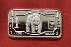 Bullion For Baby! Solid Silver Panda Bear Bar! 1 Gram .999 Pure Silver!