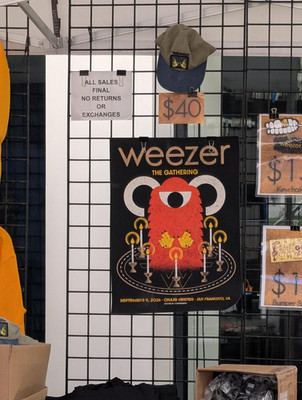 Weezer San Francisco, CA Sept 9 2026 The Gathering Tour Poster