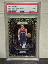 KRISTAPS PORZINGIS 2023 PANINI PRIZM #8 KING SNAKE SSP PSA 9