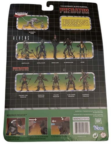 Figura de acción NECA Berserker Predator estilo retro escala 5,5 pulgadas Kenner Tribute - Imagen 3 de 6