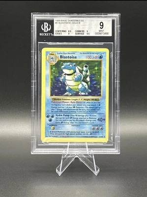 BGS 9 Mint Shadowless Blastoise #2 Base Set Graded Pokemon Card - Image 1 of 2