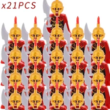 Interlocking Brick Knight Minifigures x21 Medieval Romans Spartans Greeks NEW