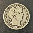 1911-S Barber Half Dollar 50C 90% Silver .900 Business Strike San Francisco