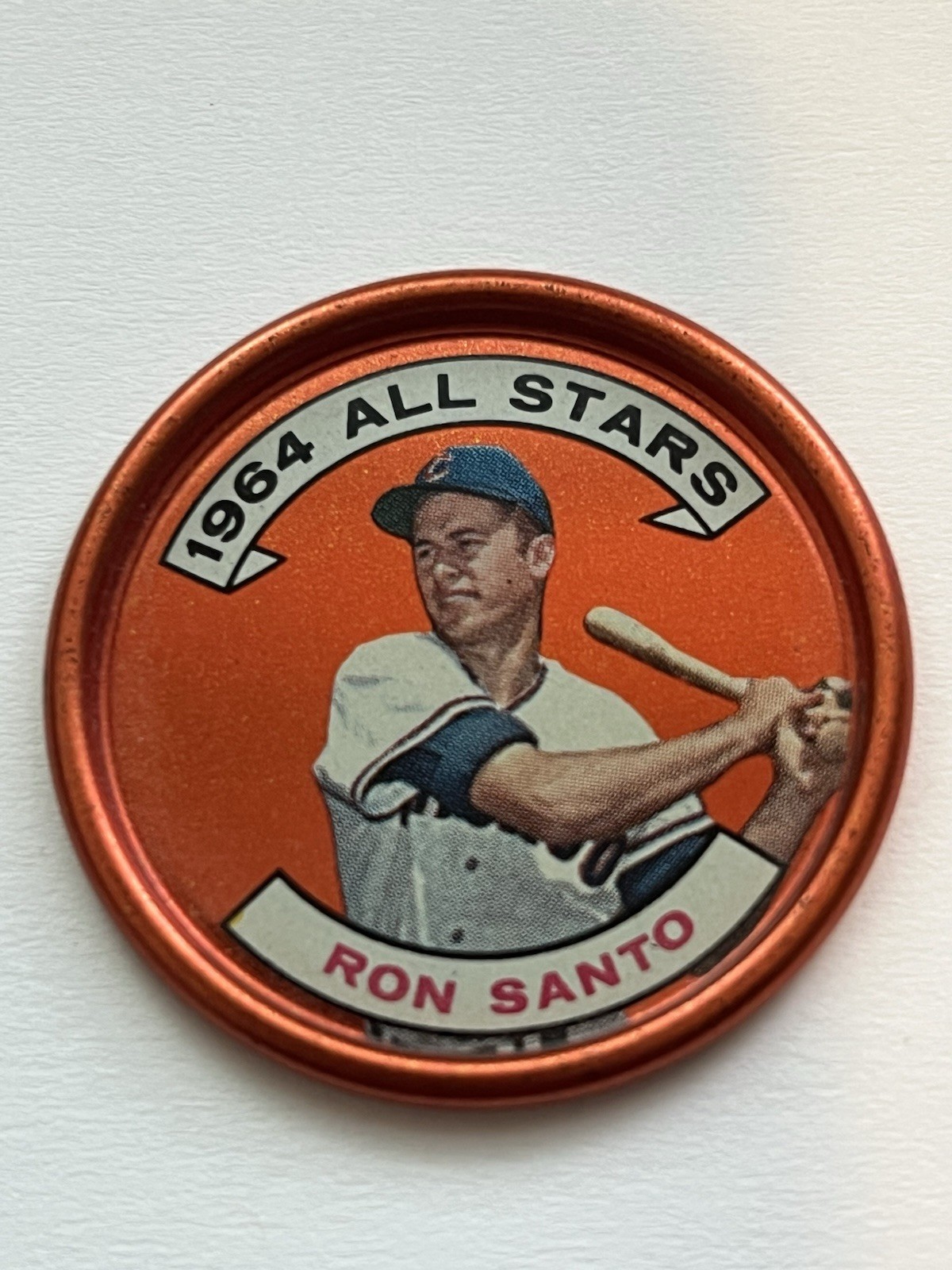1964 Topps Coin #146  Ron Santo  All-Star  Chicago Cubs  EX+