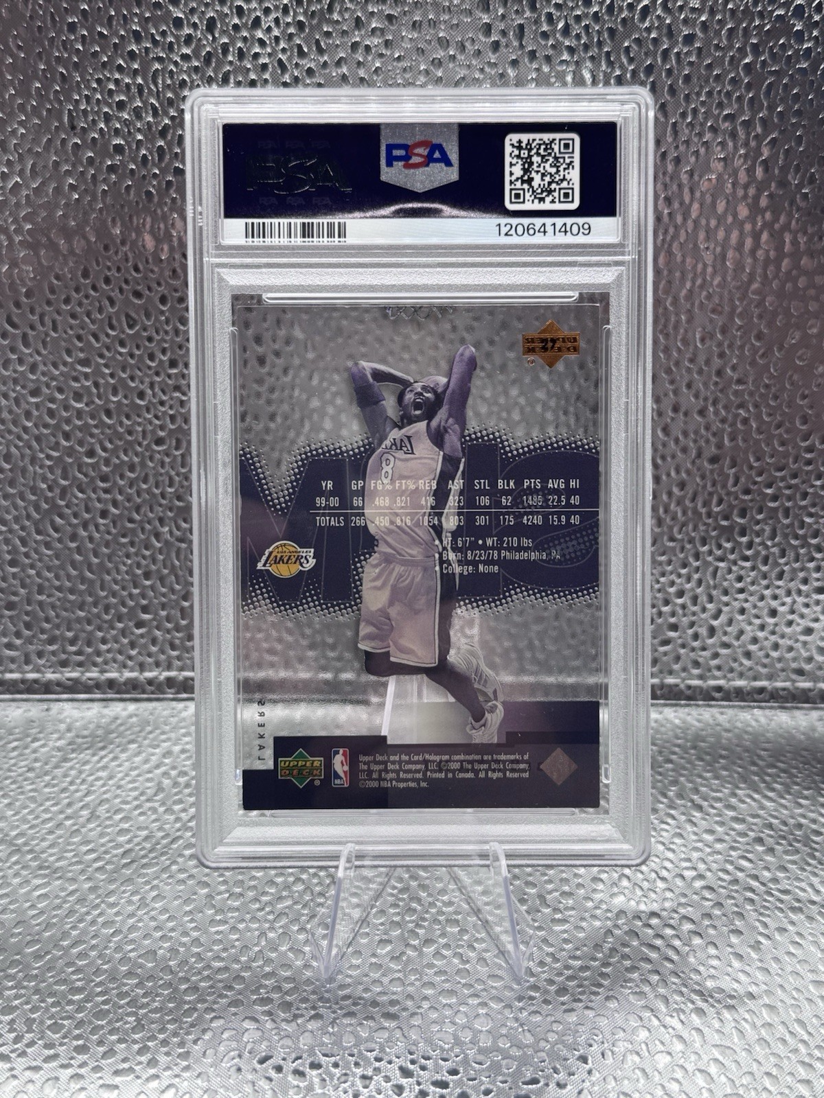 2000 Upper Deck Slam Kobe Bryant #27 PSA 9 Graded 120641409 Lakers view 2