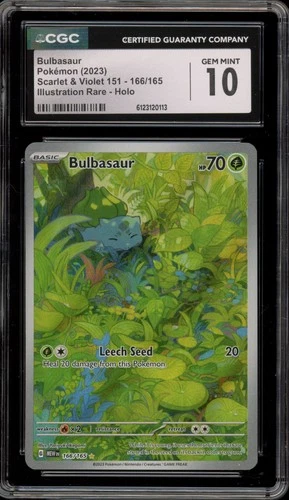 Pokemon Bulbasaur 151 MEW EN Illustration Rare #166 CGC 10 Gem Mint