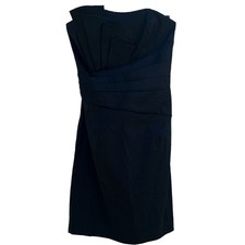 Vintage Jessica McClintock Little Black Dress Strapless Size 4 Pre-Loved