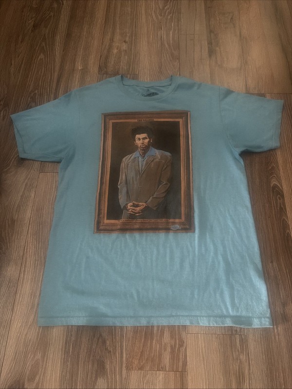 Seinfeld The Kramer Shirt Medium Graphic Blue Crew Neck  100% Cotton Tee