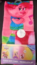 Franco Dreamworks Trolls World Tour 2 Pc Bath Towel & Washcloth Set
