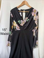 Playsuit/Jumpsuit Black with Chiffon Floral Design; Brand: Quiz; NWT Size 8
