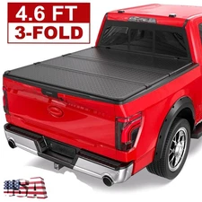 4.6FT Tri-Fold Truck Bed Tonneau Cover For 2022-2024 Ford Maverick w/ Light