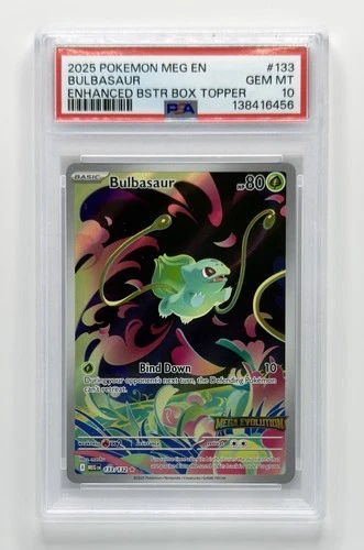 Bulbasaur 133/132 Mega Evolution Stamped Box Topper PSA 10 Gem Mint