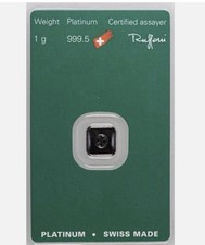 1 Gram Platinum Bar - argor-Heraeus .9995 Fine - sealed assay card - Swiss made 3421.38 per troy oz