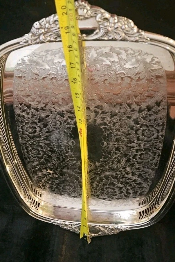 Vintage"NEW" RODD Silver Plated Serving Tray/Handles Large 13" X 20" RARE PIECE - image 2 of 4