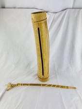 Jamaican Hand-Carved Hollow Bamboo Tube Zither Primitive Instrument with Stick