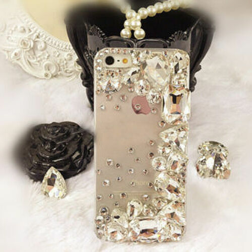 Women Handmade Shockproof Diamond Glitter Sparkle Bling Diamonds Phone Back Case - Picture 8 of 10