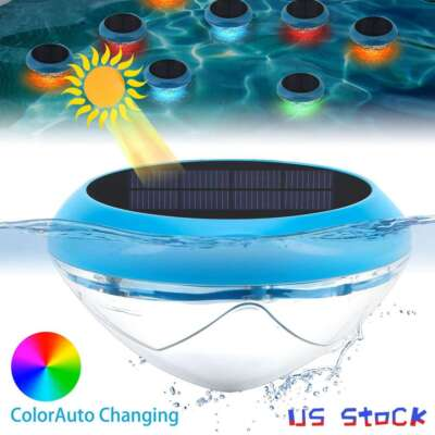 #ad Solar RGB LED Floating Light Swimming Pool Pond Colorful Underwater Outdoor Lamp