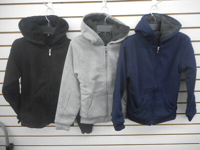 Boys Xtreme Gear Fleece Hooded Jackets Gray, Navy, & Black