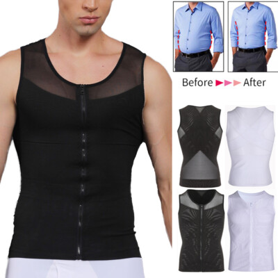 Men Slimming Compression Shirt Body Shaper Vest Workout Tank Tops Abdomen Shirts