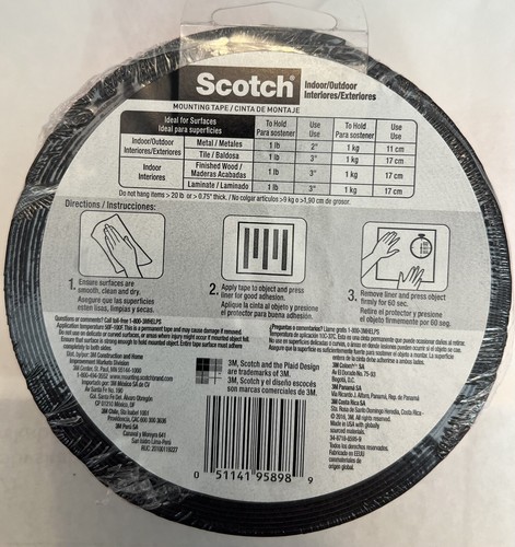 3M SCOTCH Double Sided Tape-Extremly Strong Mounting Tape (1”X400”) - Picture 2 of 2